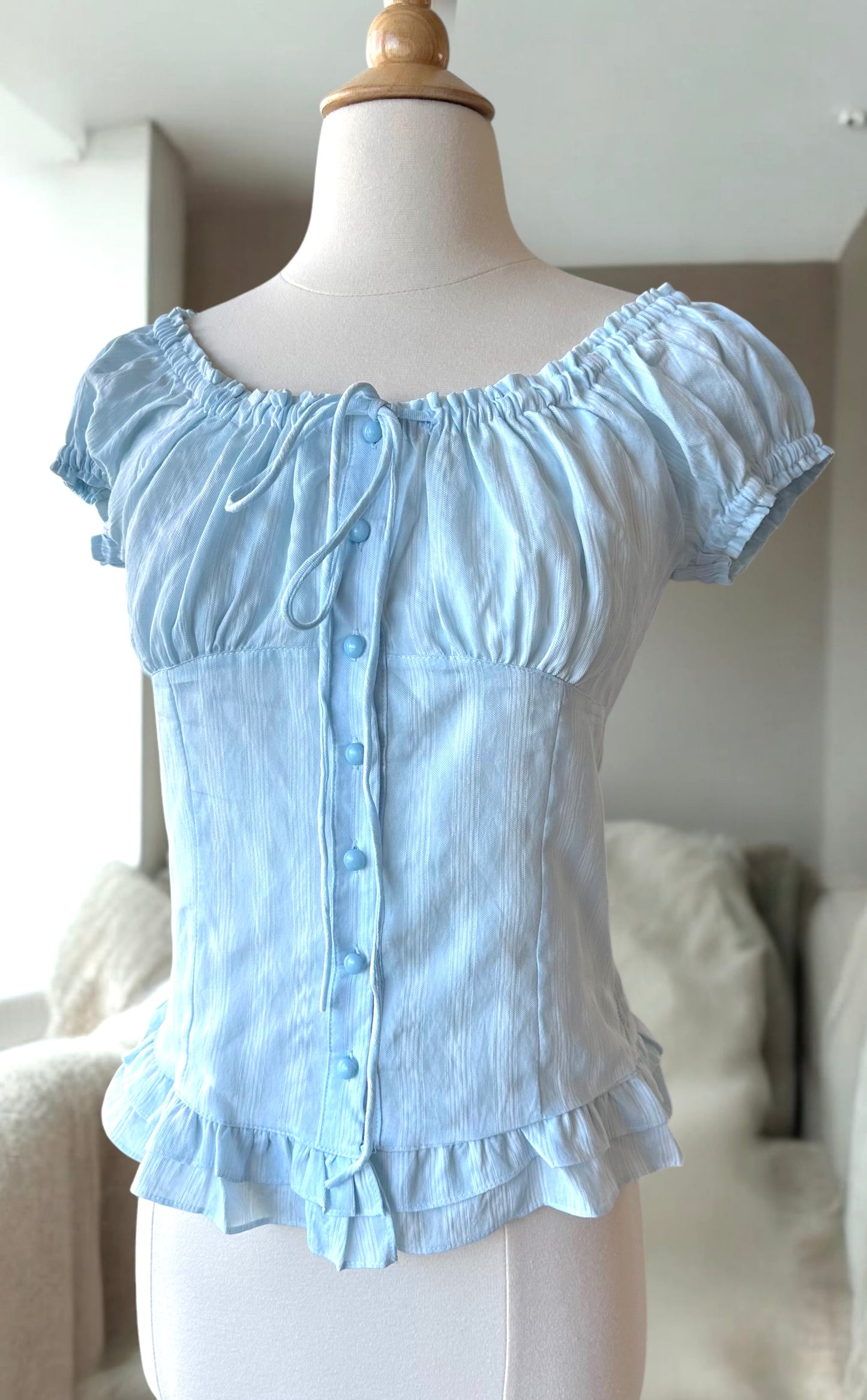 Off-The-Shoulder Button Top
