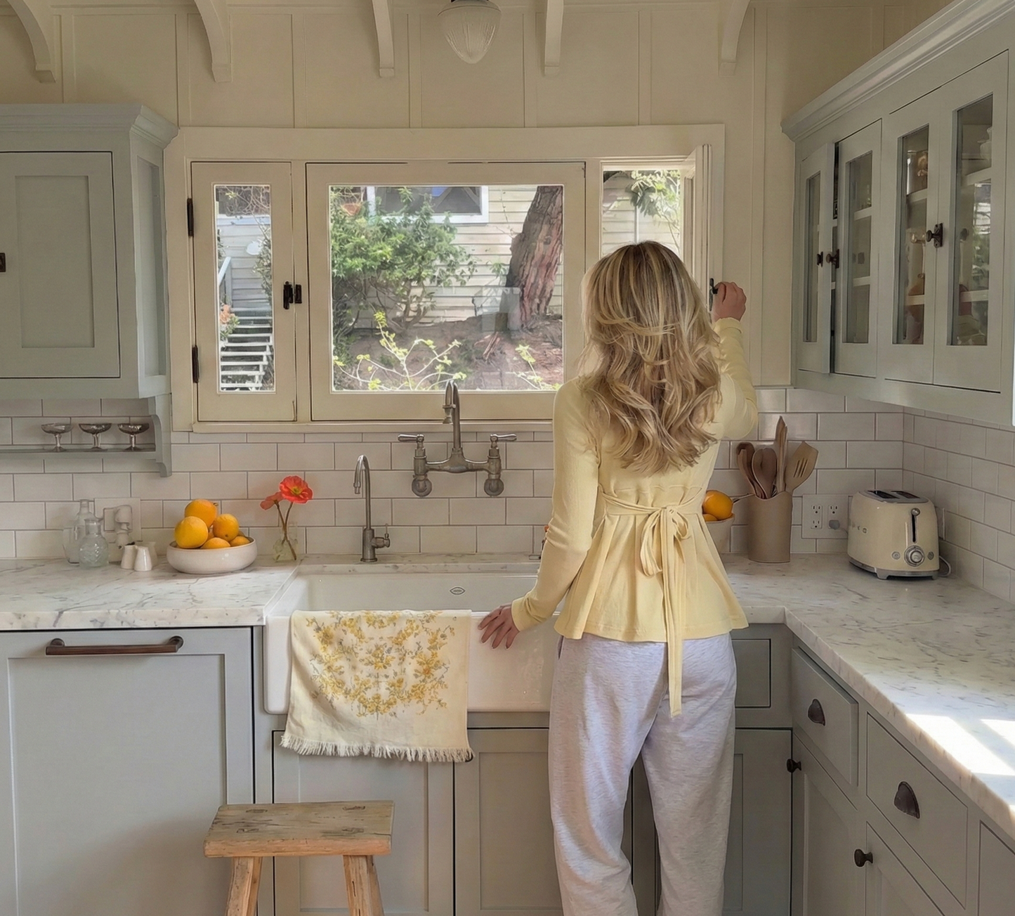 Long Sleeve Vintage Style Babydoll Loungewear Top