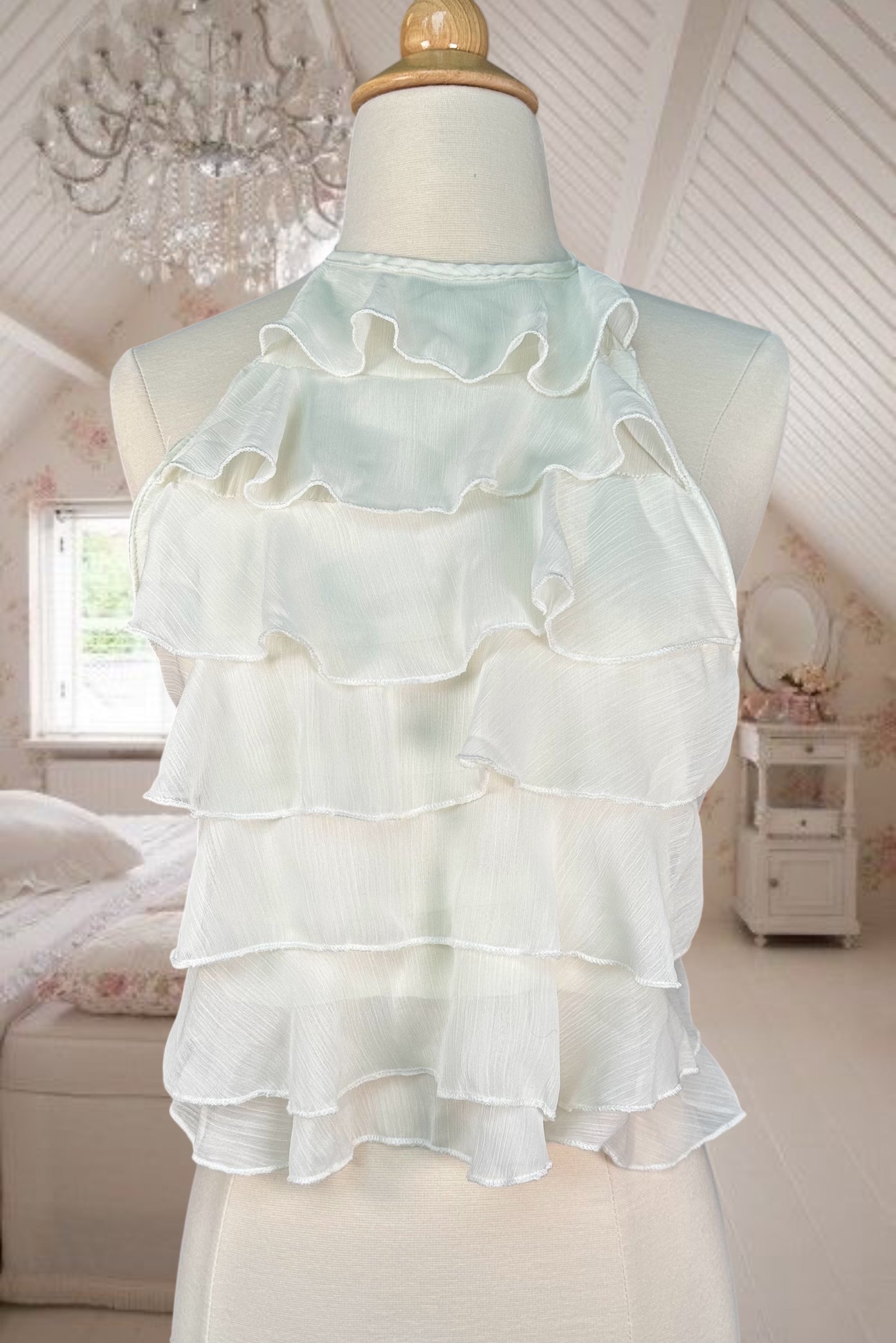 Ruffle Backless Top