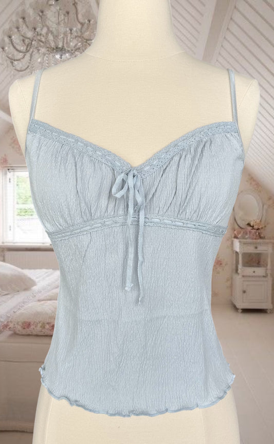 Blue Fitted Babydoll Top