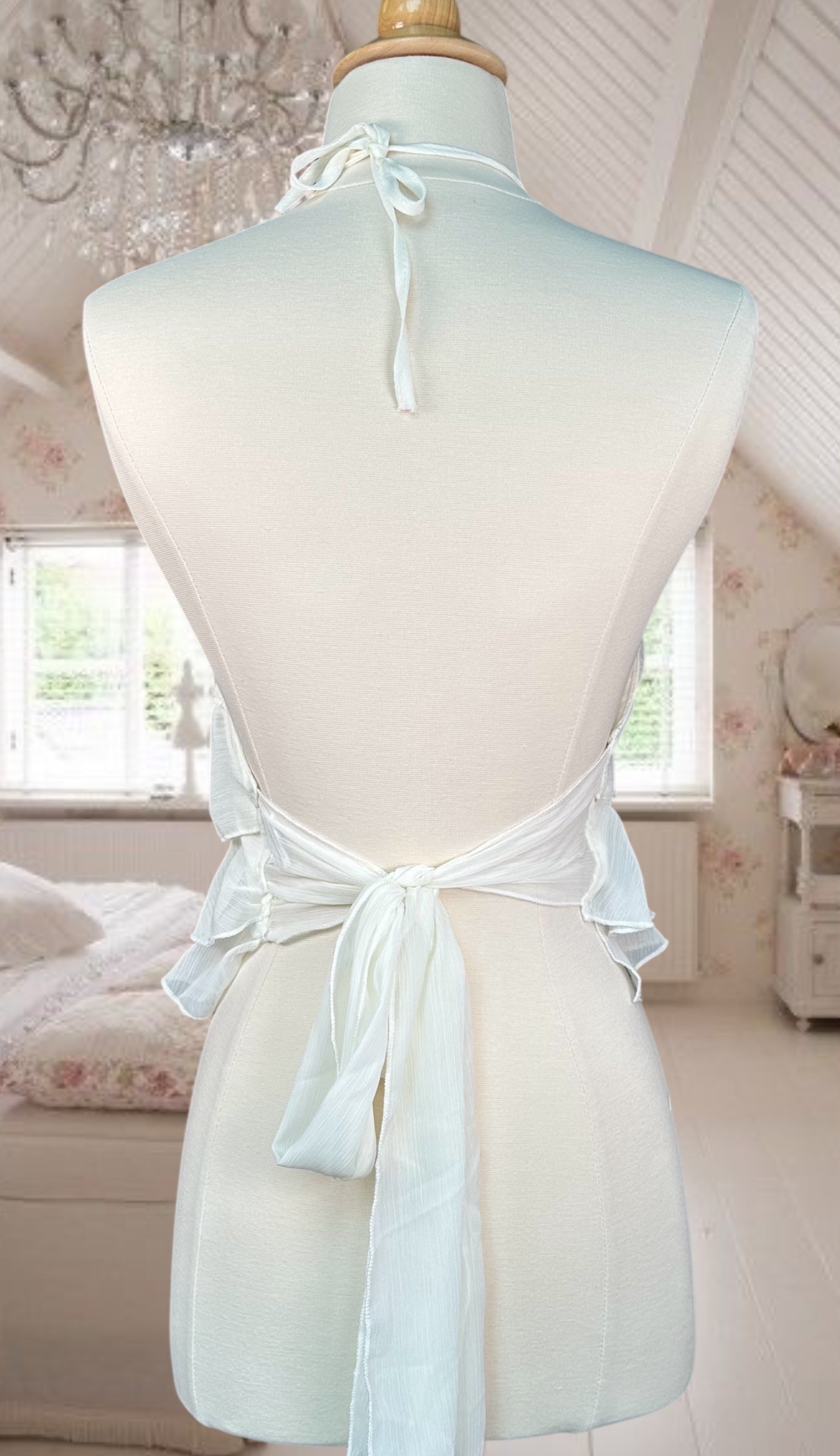 Ruffle Backless Top