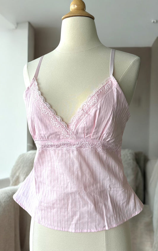 Pink Lace Cotton Cami