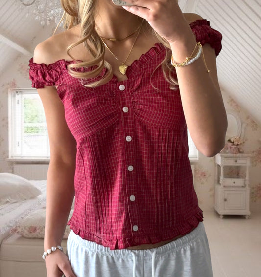 Red Plaid Top