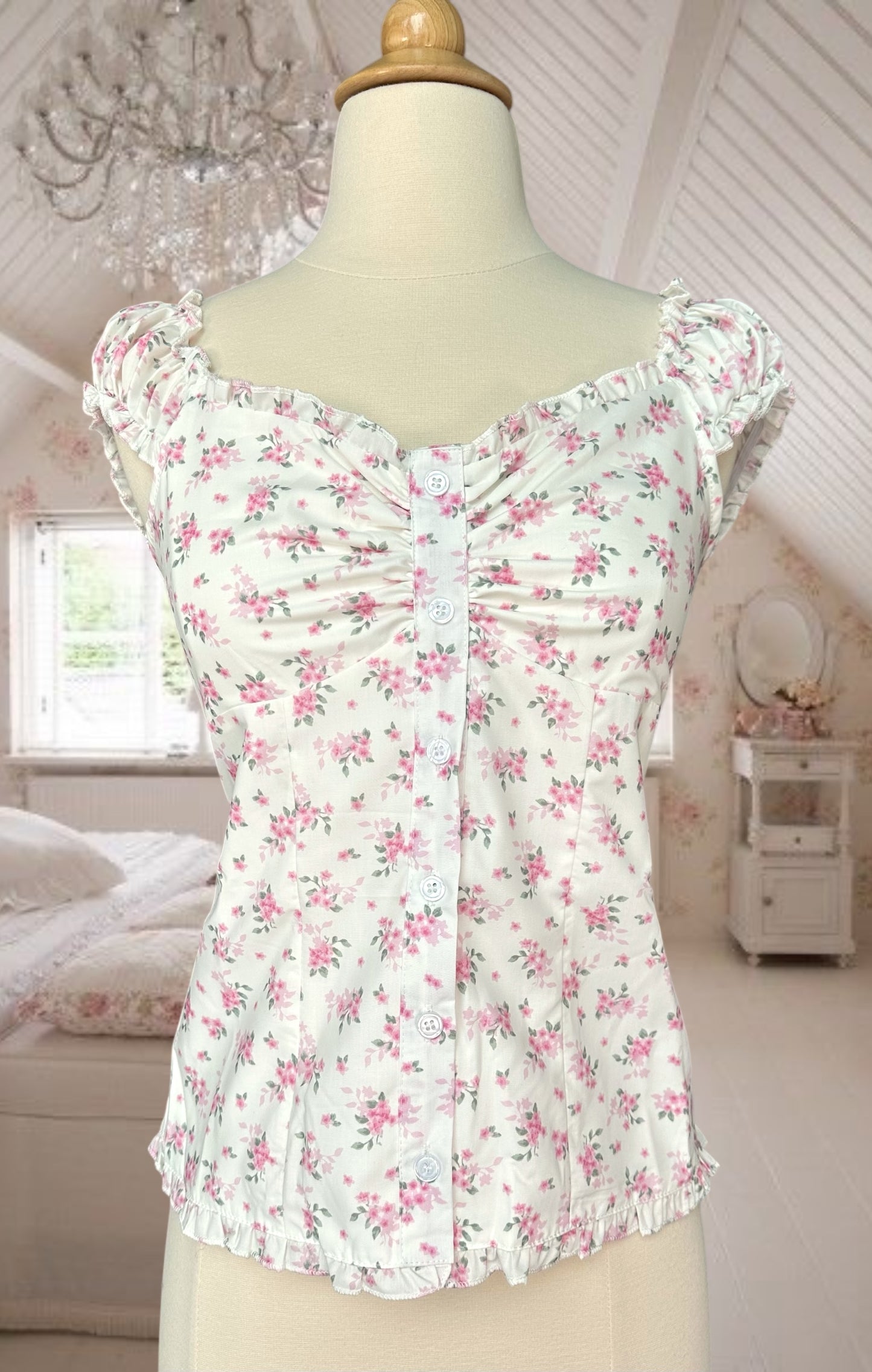 Floral Corset-Like Top