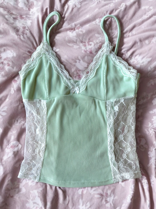 Laced-Up Mint Top