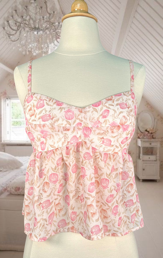 Floral Pink Babydoll Top