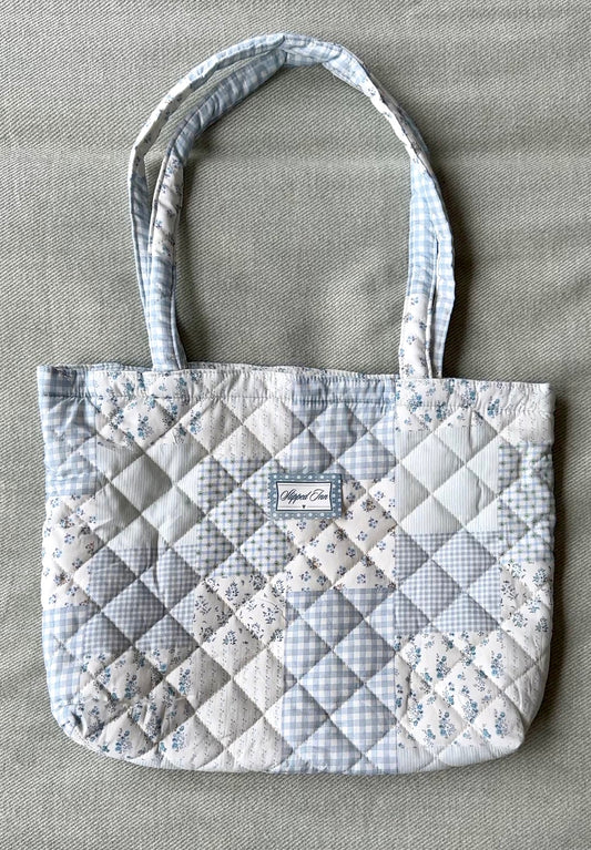 Shabby Chic Blue Quilted Tote