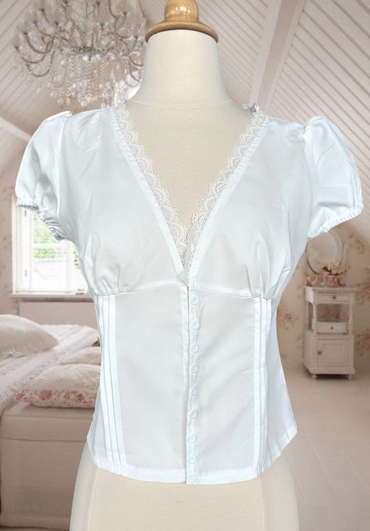 Lace V Neck Corset Style Top