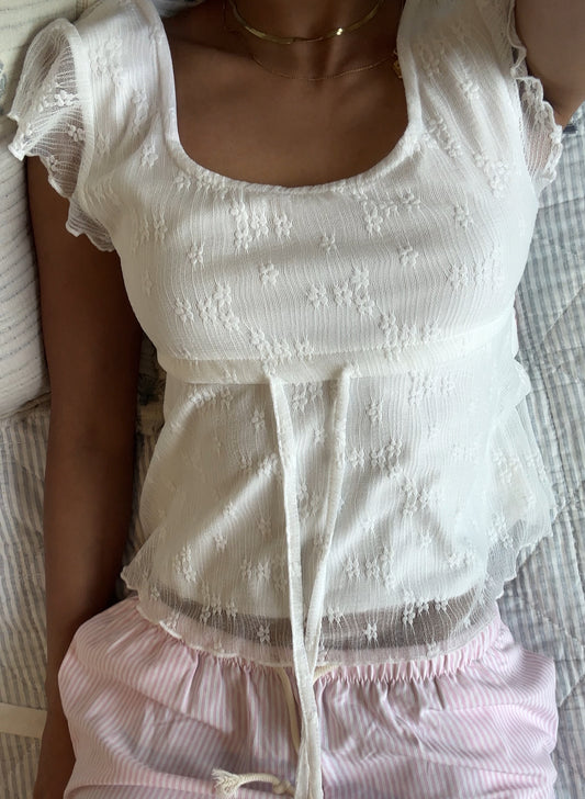 Mesh Lace Double Layered Top