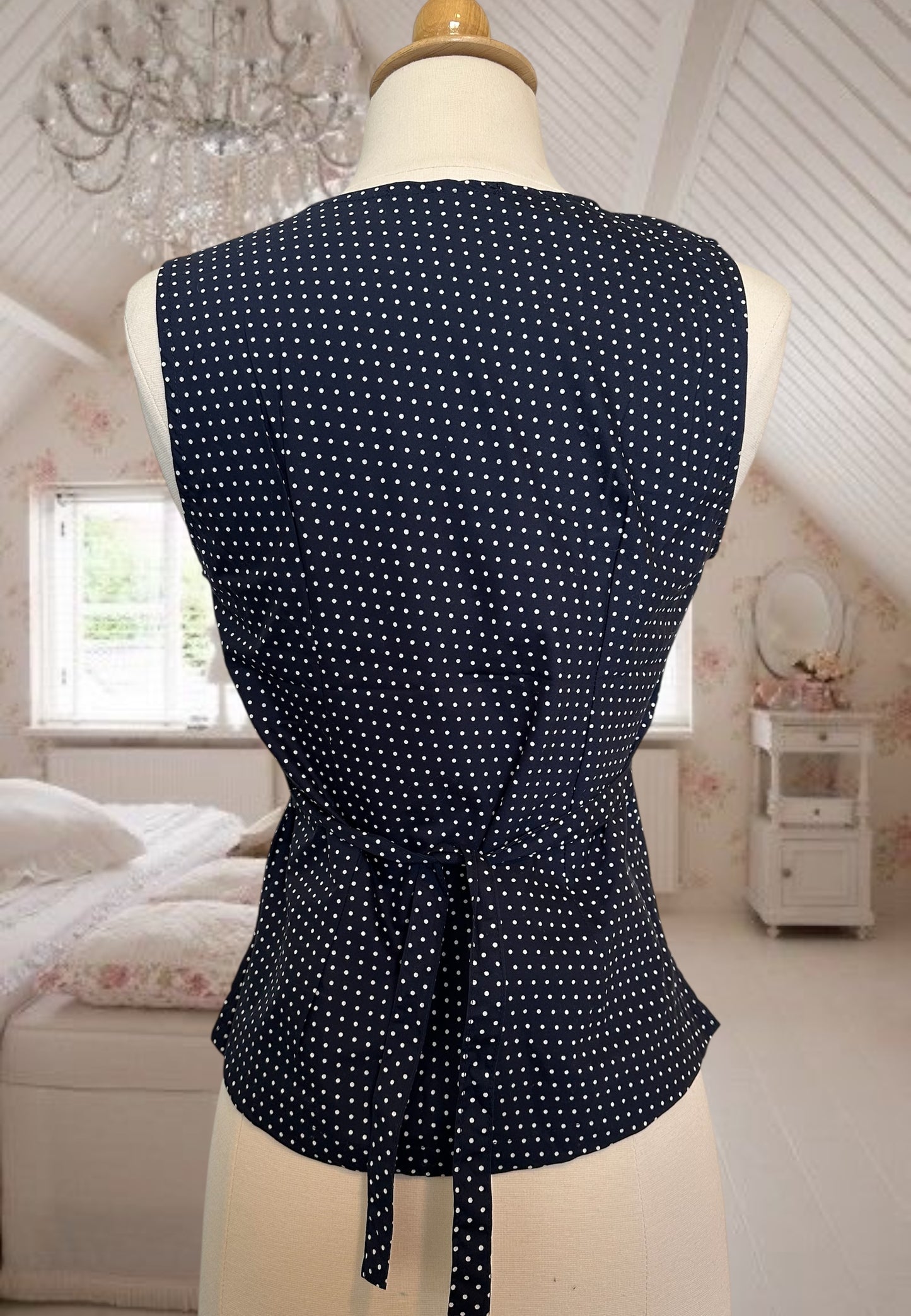 Polka Dot Tie Back Top
