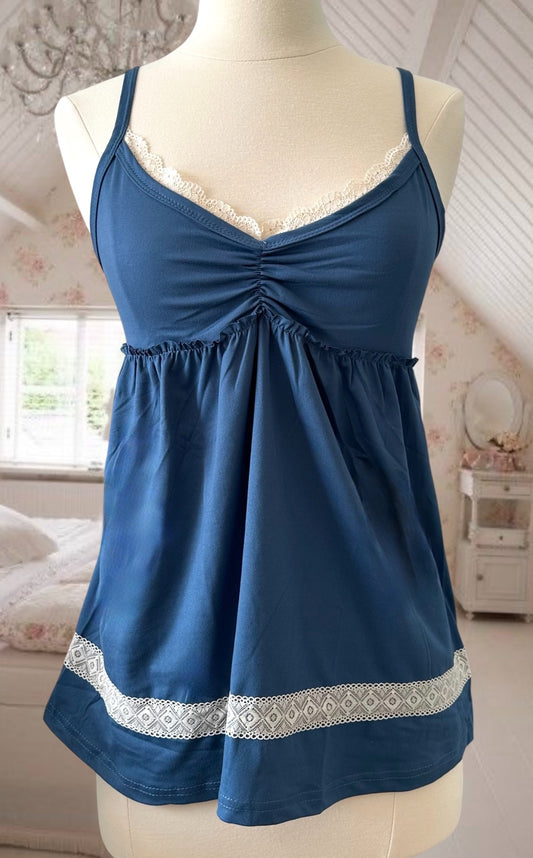 Deep Blue Long Baby Doll Top