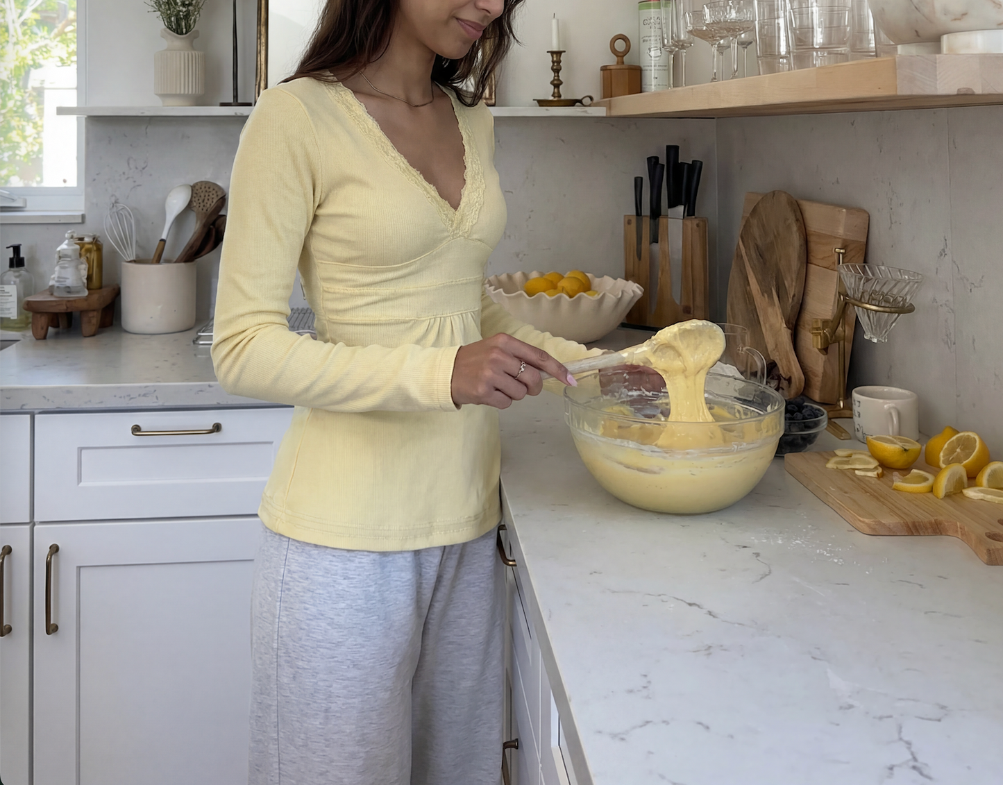 Long Sleeve Vintage Style Babydoll Loungewear Top